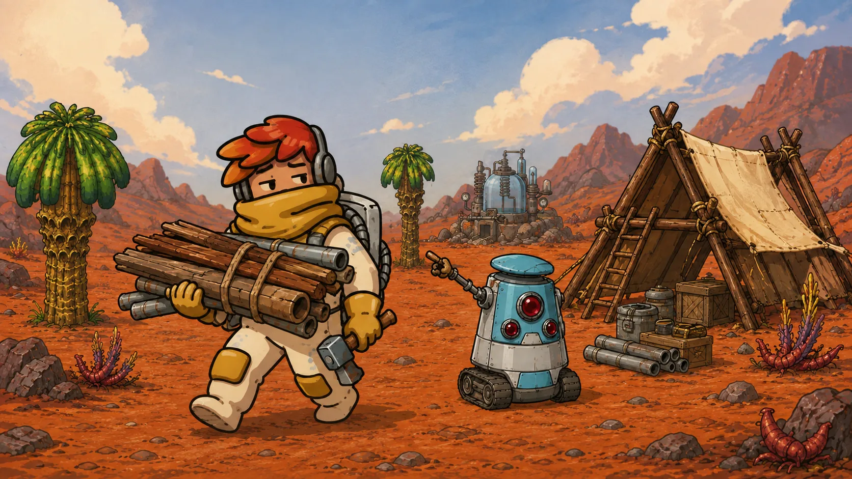Oli exploring a new zone of the planet Endura